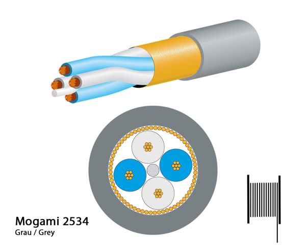 Mogami 2534-48 Microphone Cable, Neglex Quad